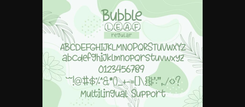 Bubble Leaf Font Poster 7