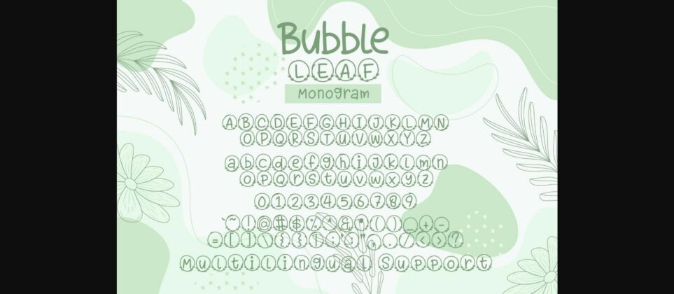 Bubble Leaf Font Poster 8
