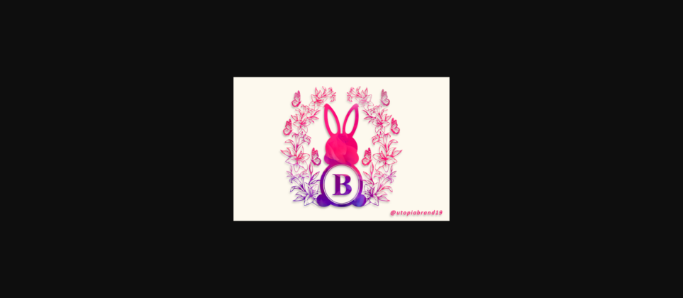 Bunny Flowers Monogram Font Poster 3