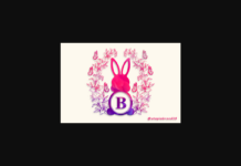 Bunny Flowers Monogram Font Poster 1