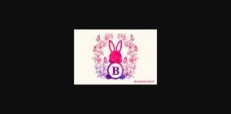 Bunny Flowers Monogram Font Poster 1