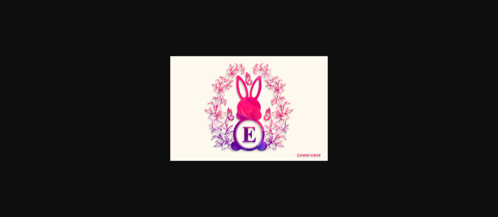 Bunny Flowers Monogram Font Poster 4