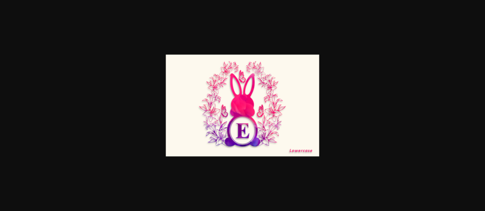 Bunny Flowers Monogram Font Poster 4