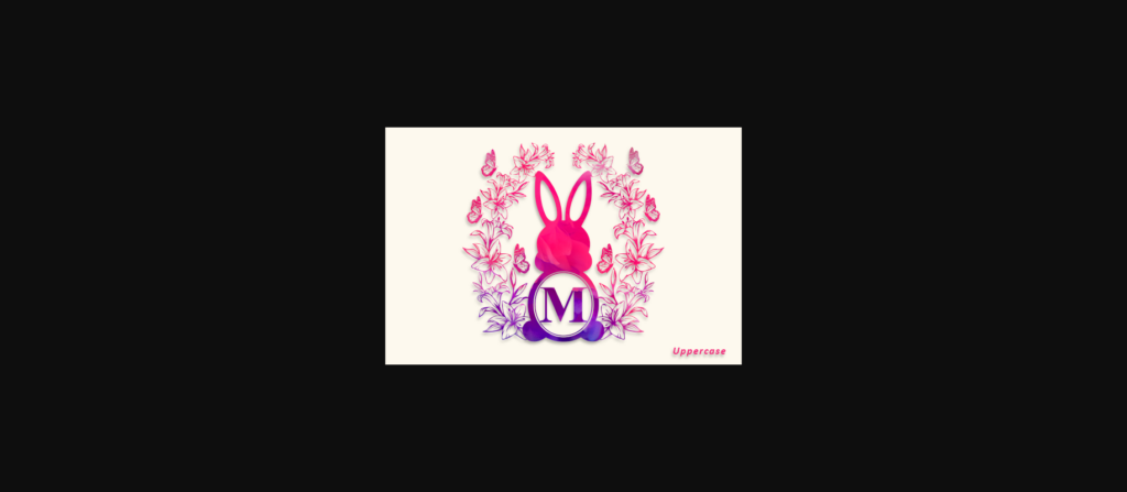 Bunny Flowers Monogram Font Poster 5