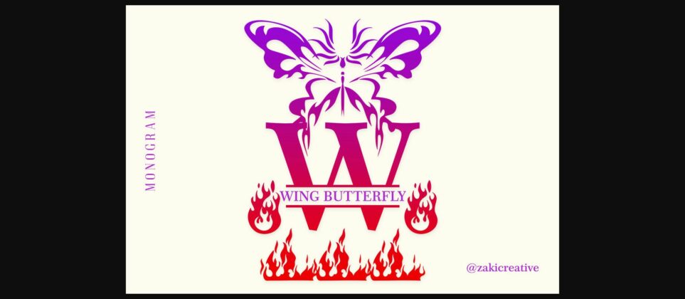 Butterfly Fire Monogram Font Poster 3