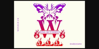 Butterfly Fire Monogram Font Poster 1