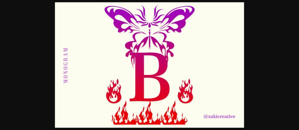 Butterfly Fire Monogram Font Poster 4