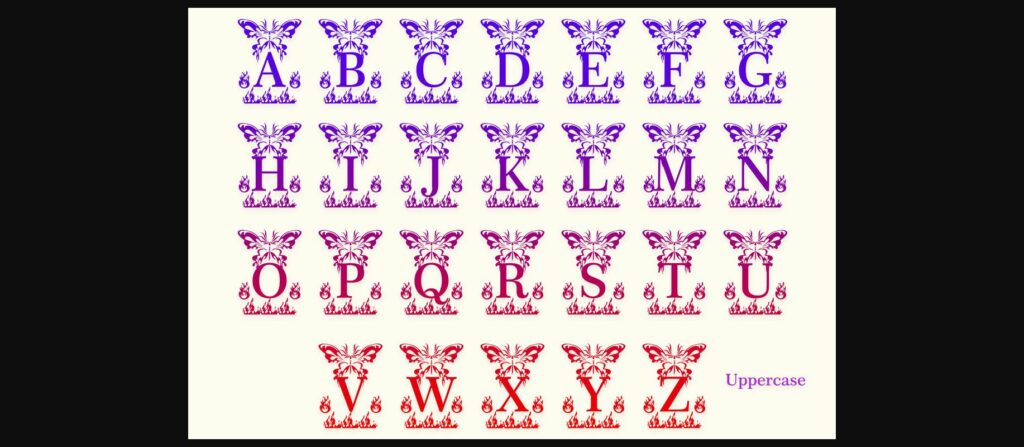 Butterfly Fire Monogram Font Poster 6