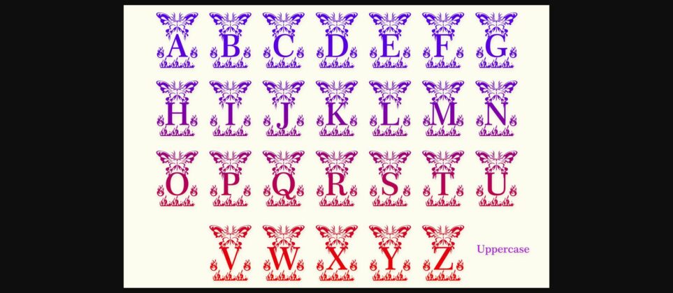 Butterfly Fire Monogram Font Poster 6