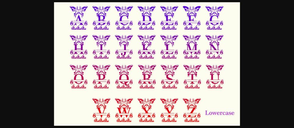 Butterfly Fire Monogram Font Poster 7