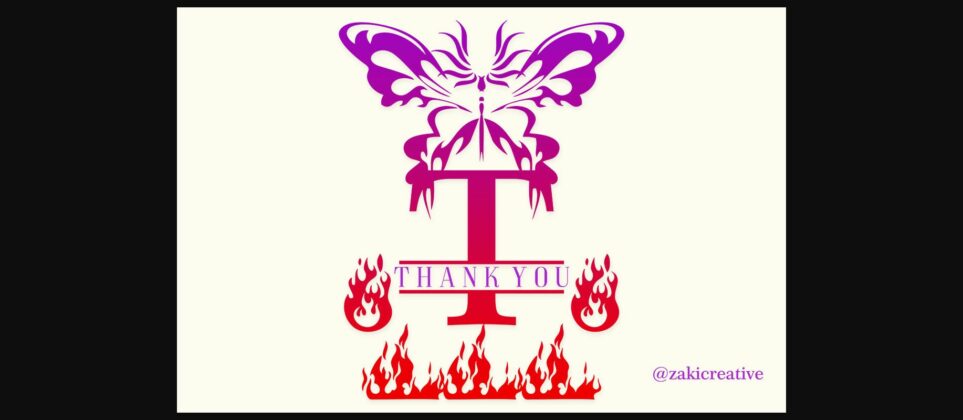 Butterfly Fire Monogram Font Poster 9