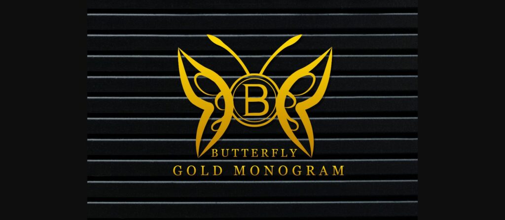 Butterfly Gold Monogram Font Poster 3