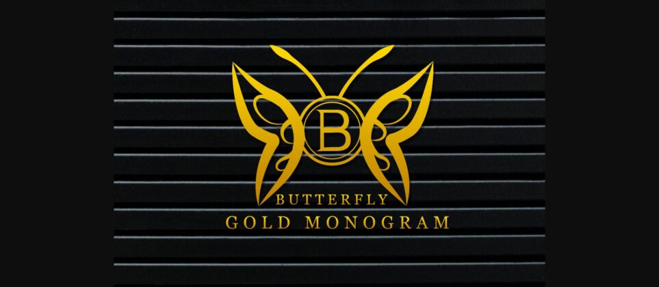 Butterfly Gold Monogram Font Poster 3