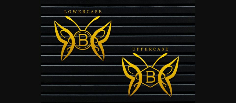 Butterfly Gold Monogram Font Poster 4