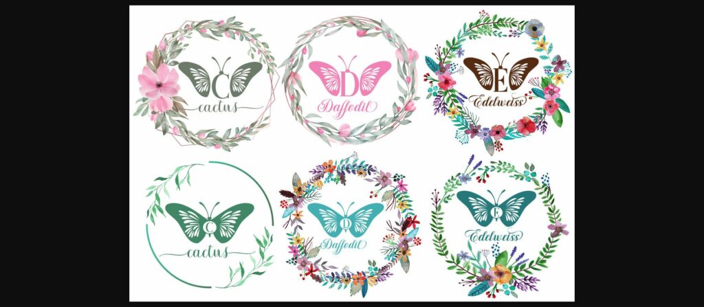 Butterfly Monogram Font Poster 6