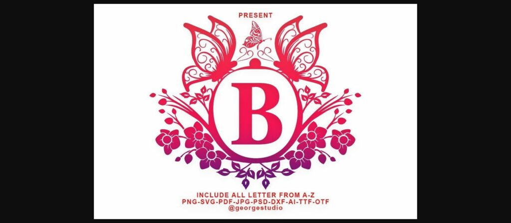 Butterfly Monogram Font Poster 3