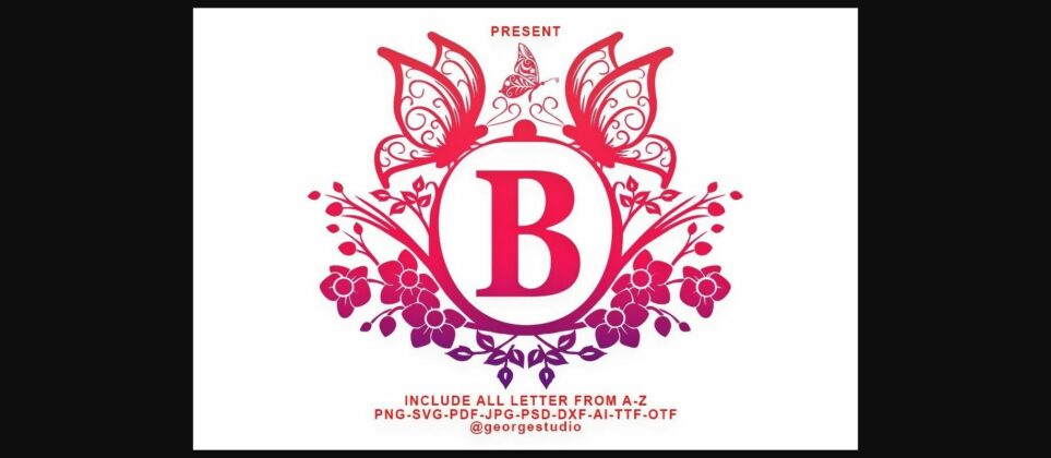 Butterfly Monogram Font Poster 3