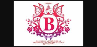 Butterfly Monogram Font Poster 1