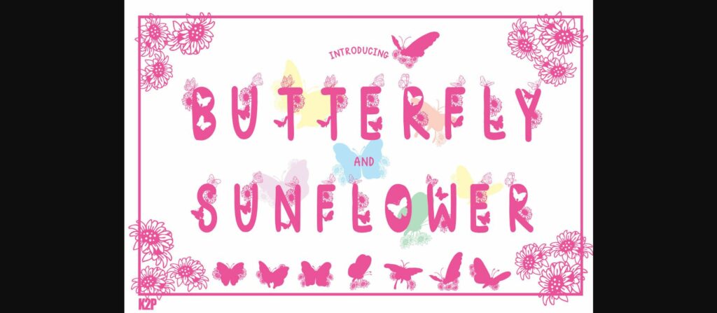 Butterfly and Sunflower Font Poster 3