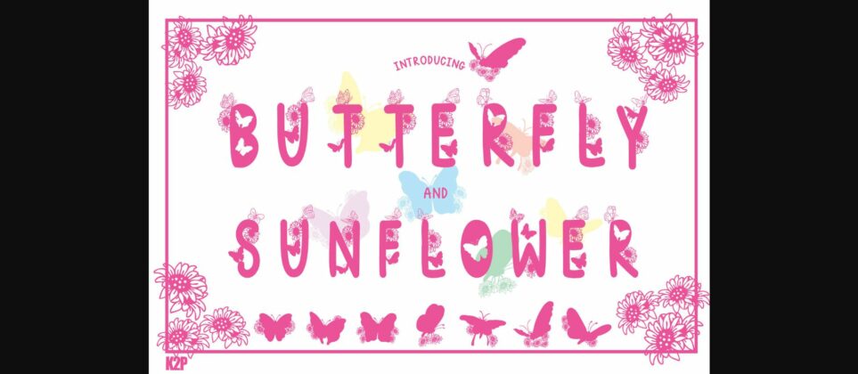 Butterfly and Sunflower Font Poster 3