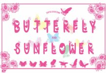 Butterfly and Sunflower Font Poster 1