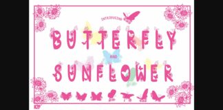 Butterfly and Sunflower Font Poster 1