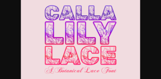Calla Lily Lace Font Poster 1