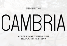 Cambria Font Poster 1