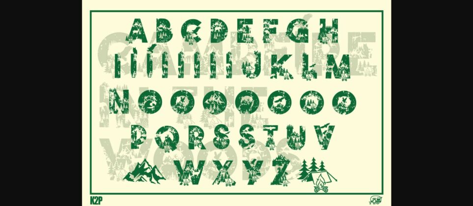 Campfire in the Woods Font Poster 4
