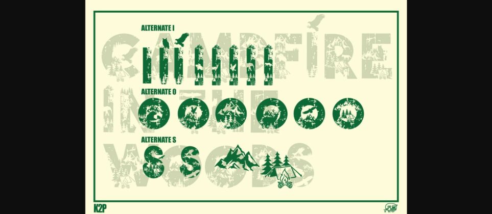 Campfire in the Woods Font Poster 5