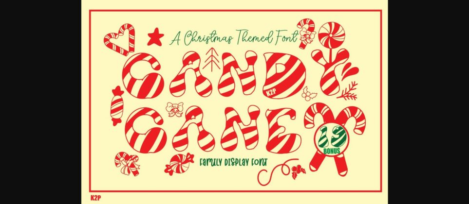 Candy Cane Font Poster 3