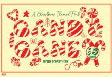 Candy Cane Font Poster 1