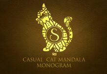 Casual Cat Mandala Monogram Font Poster 1