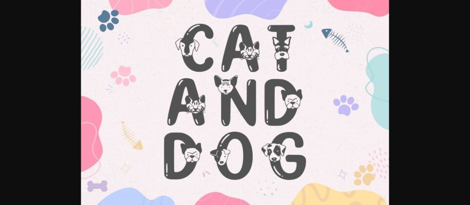 Cat and Dog Font Poster 3