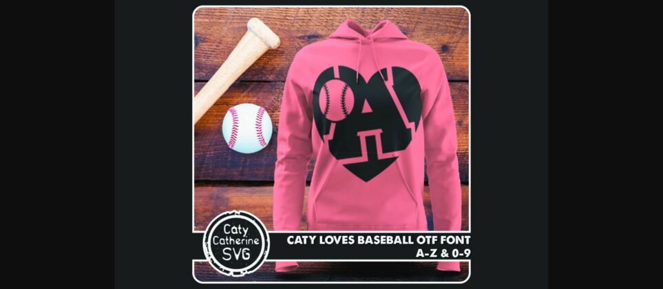 Caty Loves Baseball Font Poster 3