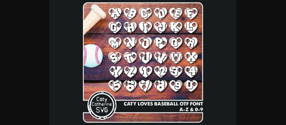 Caty Loves Baseball Font Poster 4