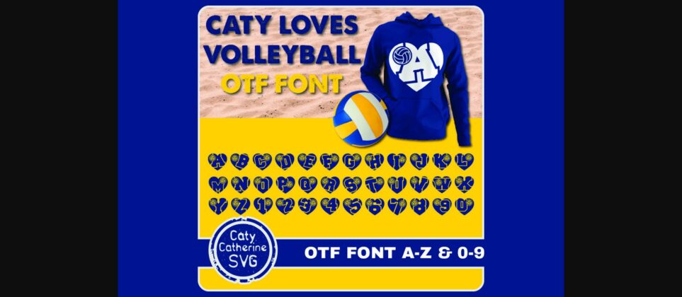 Caty Loves Volleyball Font Poster 3