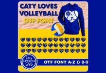 Caty Loves Volleyball Font Poster 1