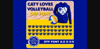 Caty Loves Volleyball Font Poster 1