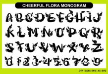 Cheerful Flora Monogram Font Poster 1