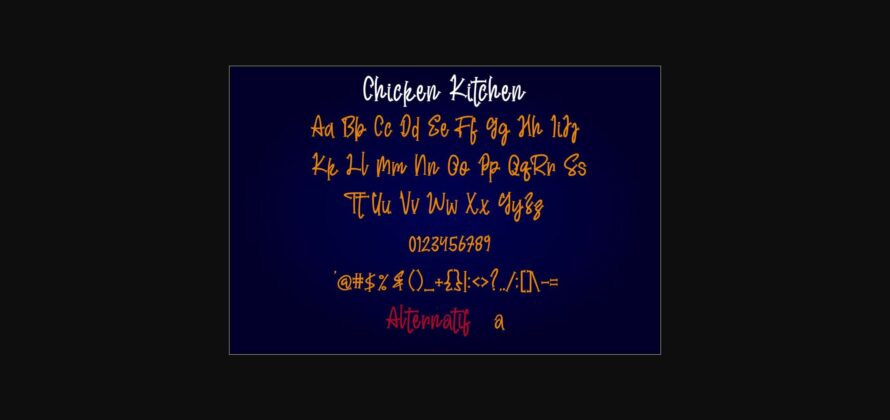 Chicken Kitchen Font Poster 8