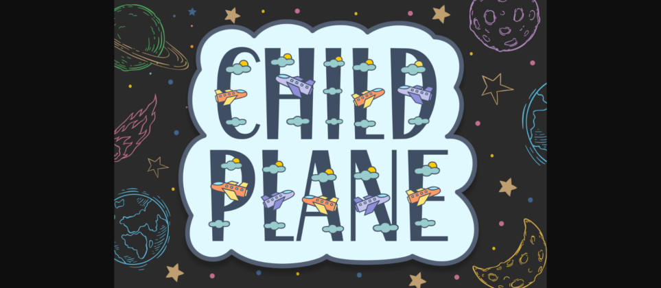 Child Plane Font Poster 3