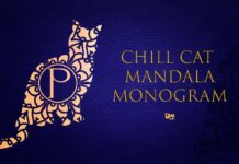 Chill Cat Mandala Monogram Font Poster 1