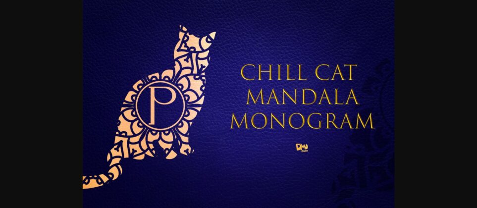 Chill Cat Mandala Monogram Font Poster 1