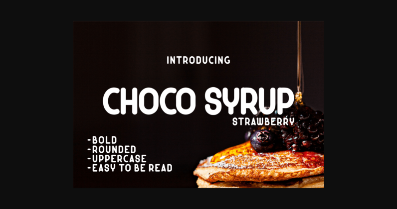 Choco Syrup Strawberry Font Poster 3