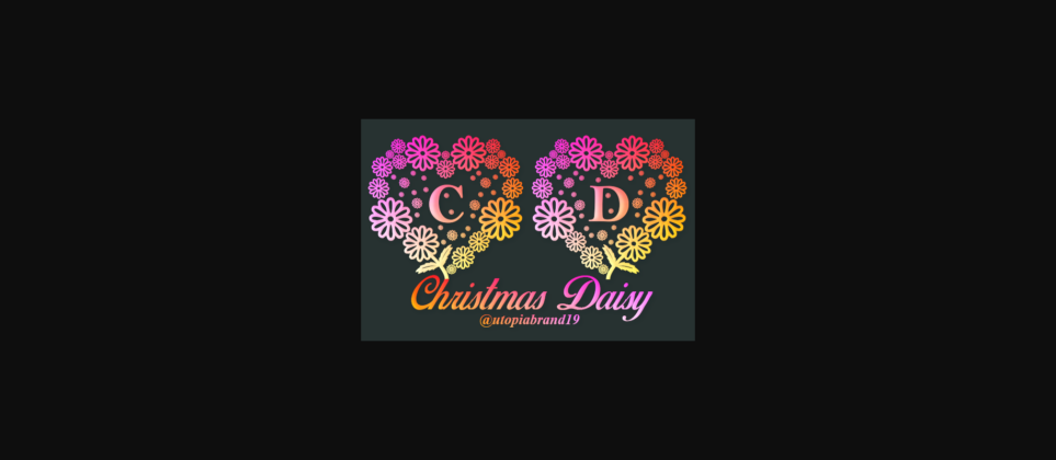 Christmas Daisy Monogram Font Poster 3