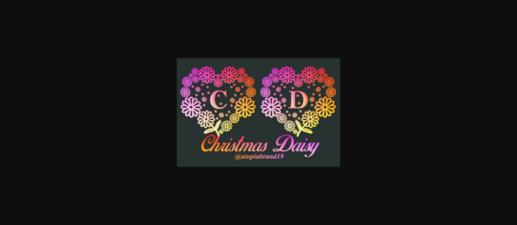 Christmas Daisy Monogram Font Poster 1