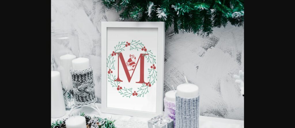 Christmas Santa Monogram Font Poster 5