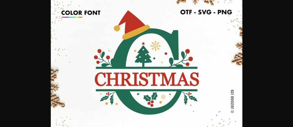 Christmas Split Monogram Font Poster 3