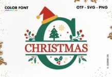 Christmas Split Monogram Font Poster 1